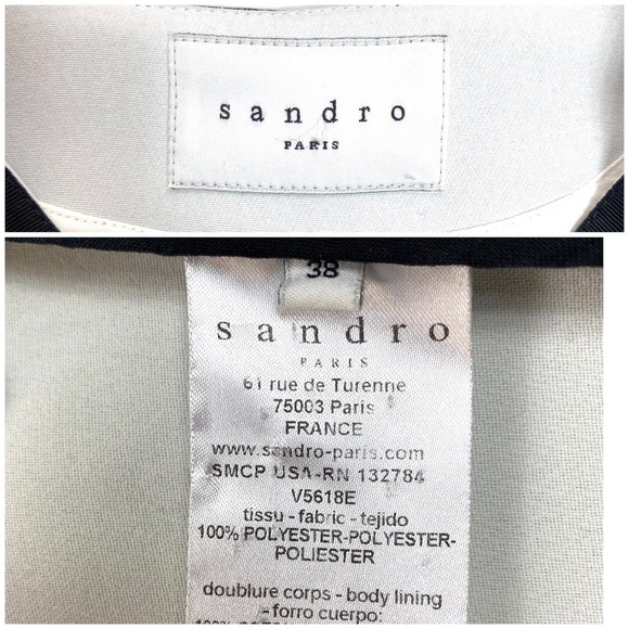 SANDRO Paris White Lapels Blazer Jackets in Black - Picture 5 of 10